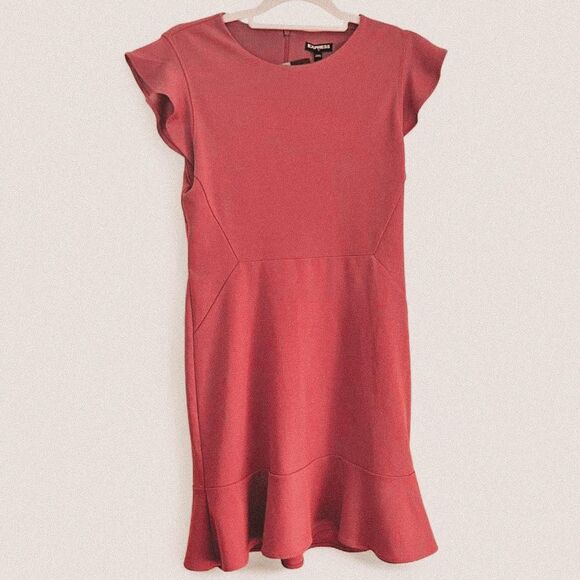 Express Rose Pink Flutter Sleeve Mini Dress – Size 6 NWT - Picture 1 of 5